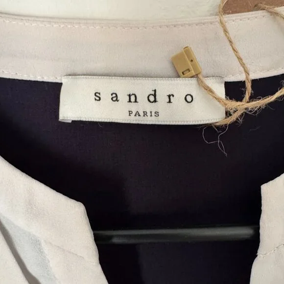 Sandro Paris Short Sleeve Crinkle Dress - Picture 3 of 7